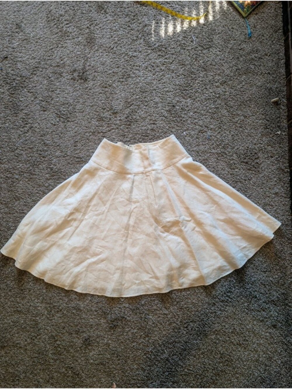 Lauren Ralph Lauren Women’s Sz 4 Ivory 100% Linen A-Line Midi Skirt Side Zip - Picture 4 of 7
